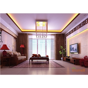 碧園大城小院四房一廳136㎡中式古香古色裝修效果圖