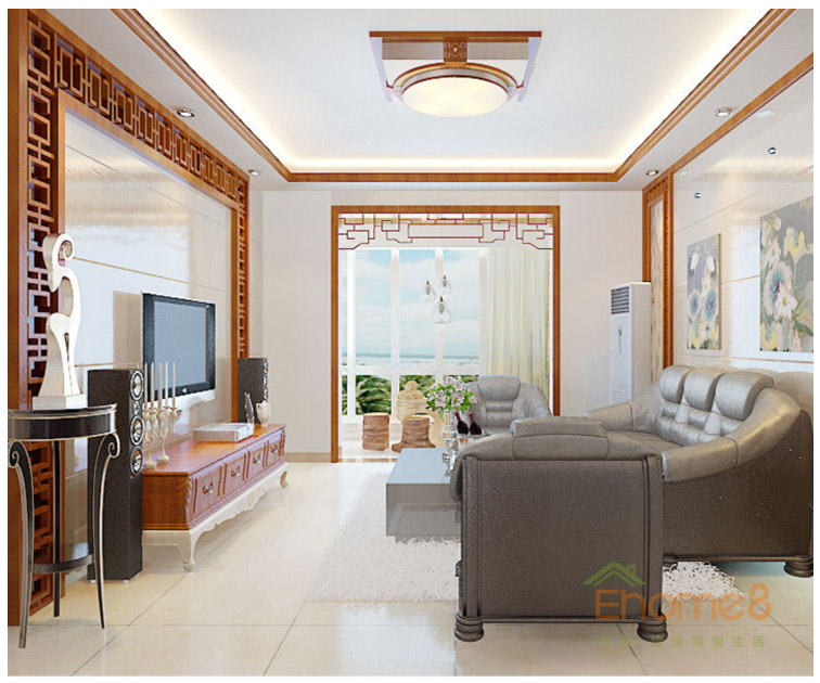 北大陽(yáng)光原木客廳裝修效果圖1