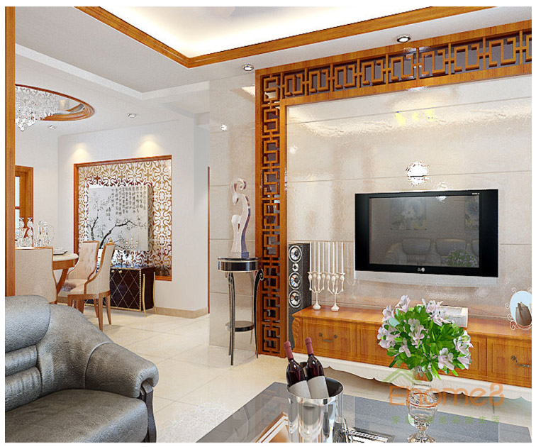 北大陽(yáng)光原木客廳裝修效果圖2