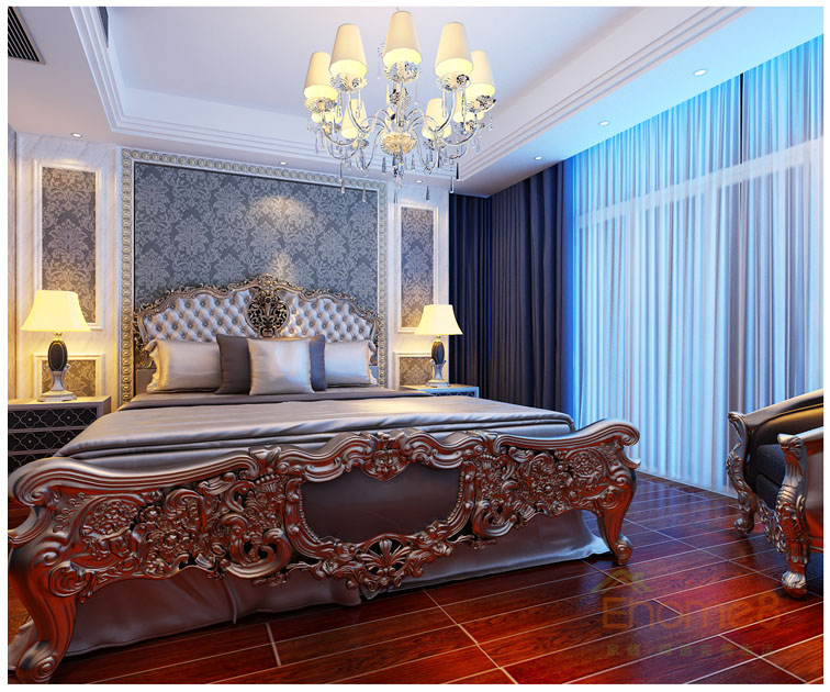 歐洲貴族臥室裝修效果圖2.