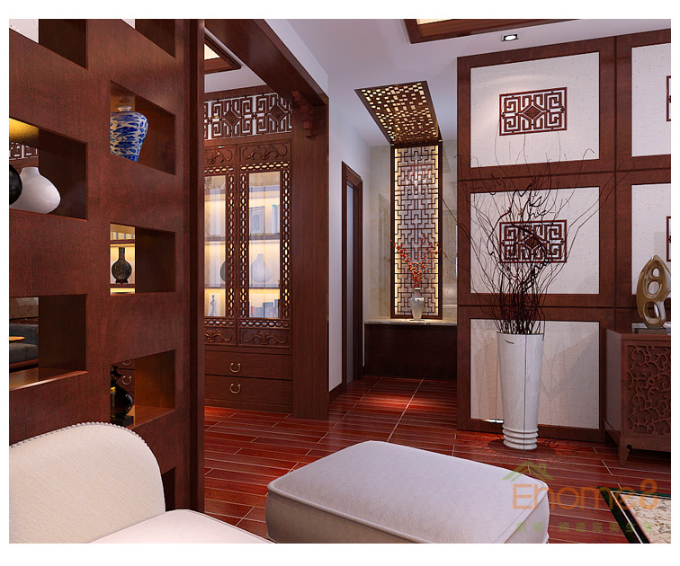 大美天第古色古香主人房一角裝修效果圖1