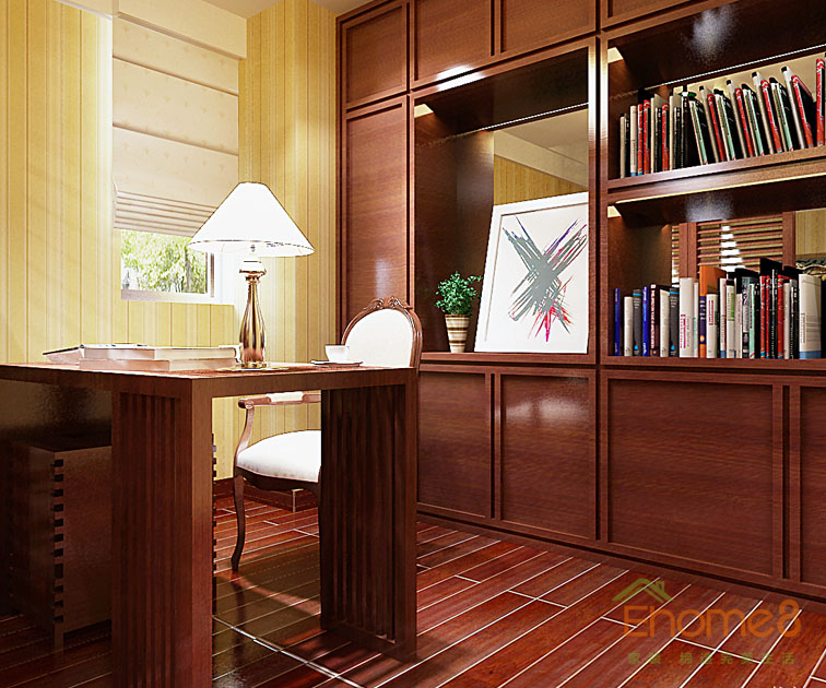 東城印象兩房一廳書(shū)房裝修效果圖