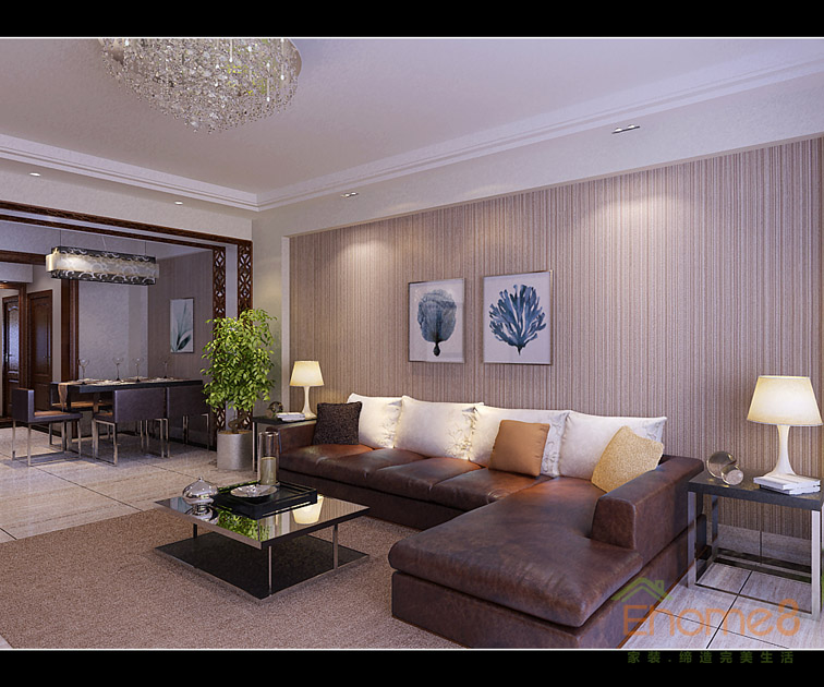 東城印象現(xiàn)代簡約客廳裝修效果圖3