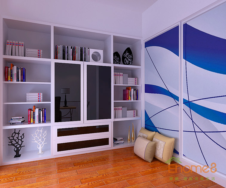 東郡躍層書(shū)房裝修效果圖2