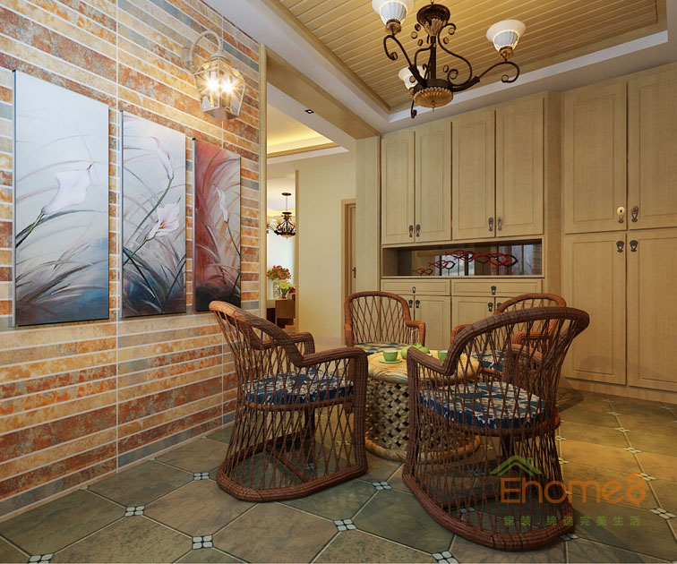 東南亞風(fēng)情藤椅茶座裝修效果圖
