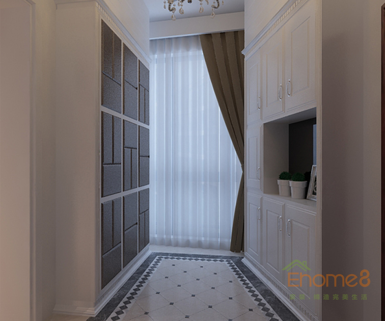 東郡現(xiàn)代小清新風(fēng)格113平米儲物柜裝修效果圖1