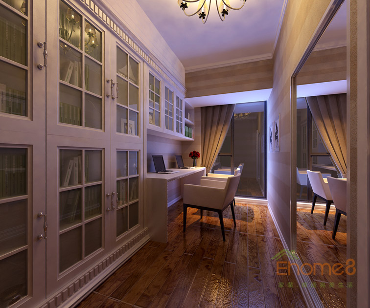 東郡現(xiàn)代小清新風(fēng)格113平米書房裝修效果圖2