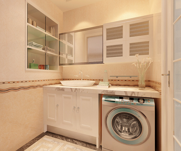 東郡現(xiàn)代小清新風(fēng)格113平米洗臉間裝修效果圖