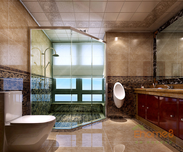 東郡99平米三房一廳中式主衛(wèi)裝修效果圖3.