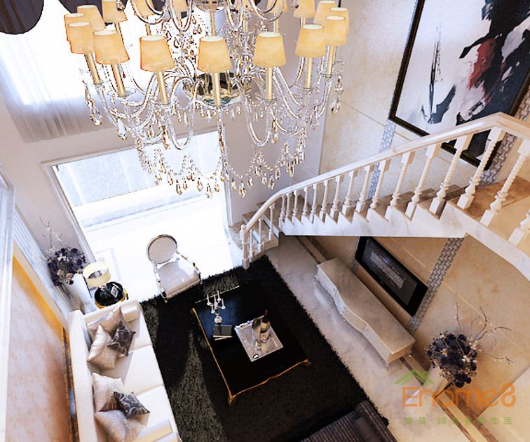 東郡142平米躍層古典歐式客廳裝修效果圖77