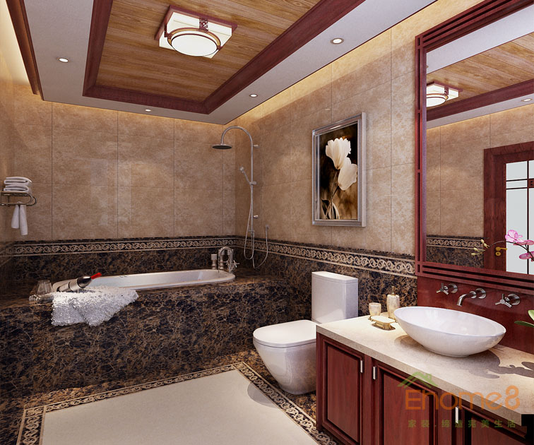 鳳嶺一號(hào)145平米四房?jī)蓮d歐式優(yōu)雅沐浴間裝修效果圖5413