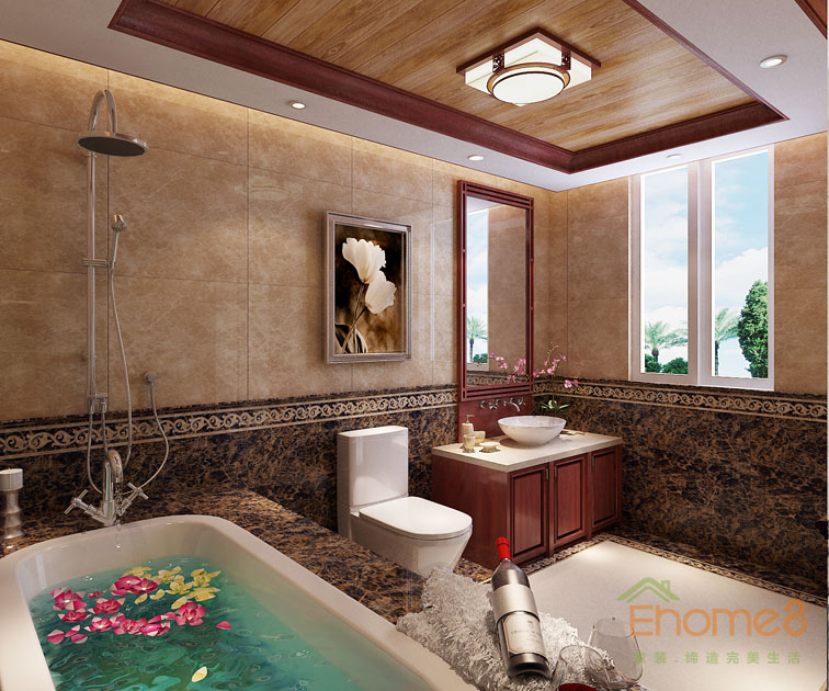 鳳嶺一號(hào)145平米四房?jī)蓮d歐式浴室裝修效果圖2