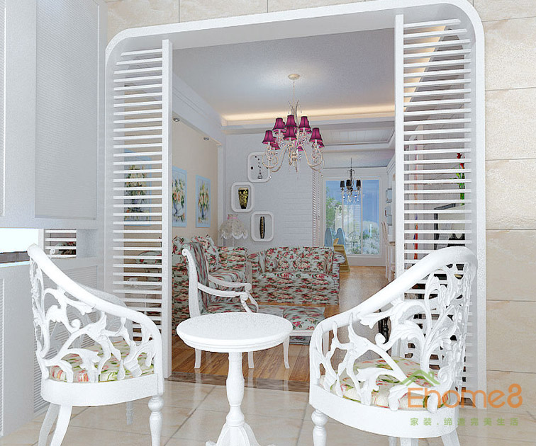 鳳起新都72平米法式風(fēng)格花式休閑處裝修效果圖1