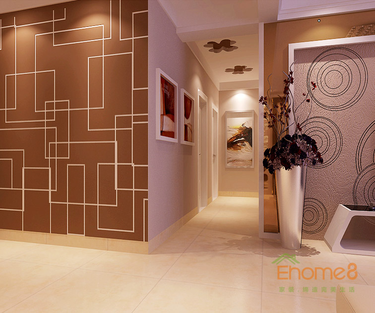 鳳起新都76平米美式風(fēng)格客廳過(guò)道裝修效果圖1