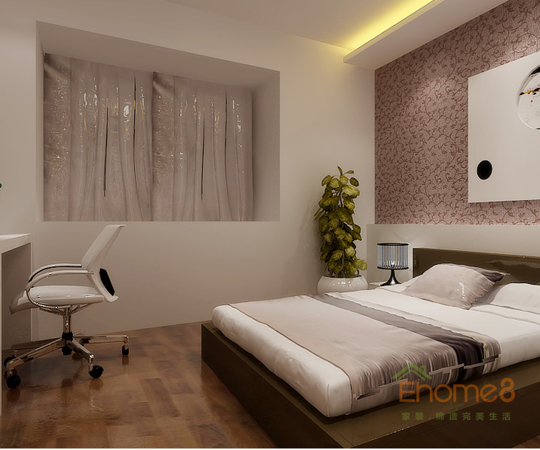 鳳起新都76平米美式風(fēng)格臥室裝修效果圖12