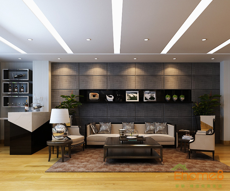 美式簡單舒適總經(jīng)理茶座裝修效果圖1