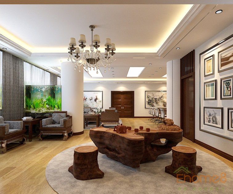 歐式豪華端重辦公室茶座裝修效果圖12