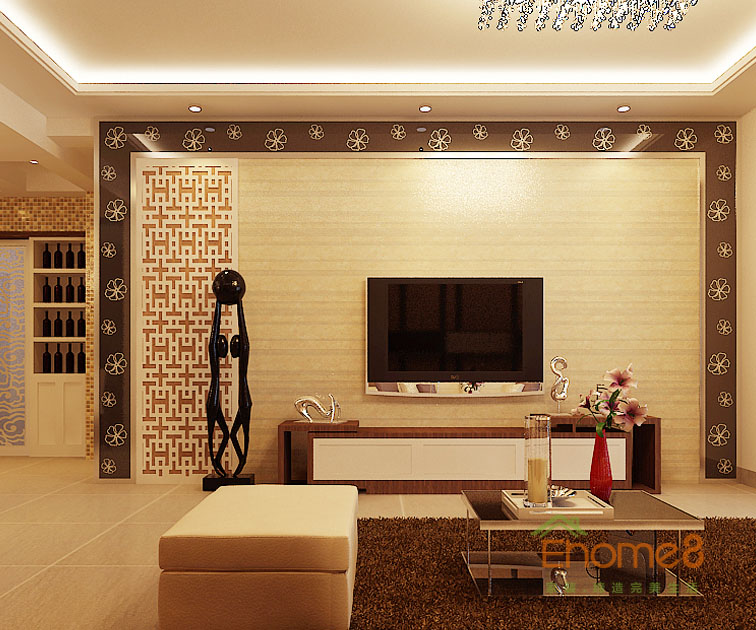 兩房一廳88㎡現(xiàn)代風(fēng)格客廳裝修效果圖12