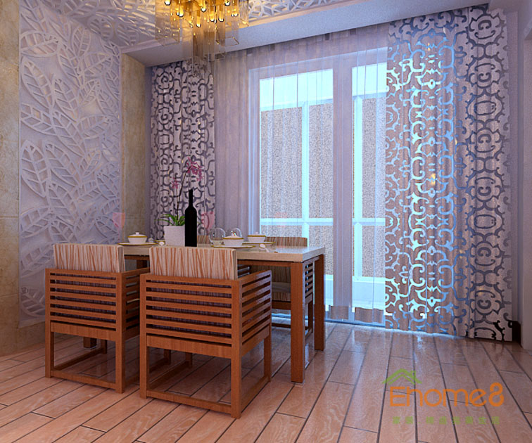 65㎡兩房一廳現(xiàn)代簡(jiǎn)約風(fēng)格餐廳裝修效果圖1