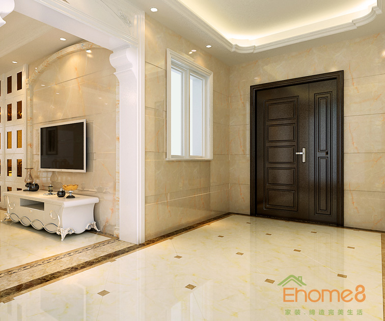 73㎡兩房一廳歐式風(fēng)格入戶裝修效果圖1