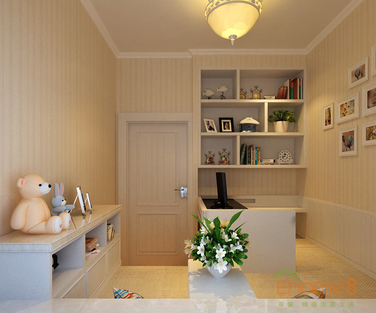 73㎡兩房一廳美式風(fēng)格書房裝修效果圖1