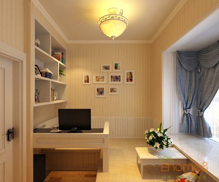 73㎡兩房一廳美式風(fēng)格書房裝修效果圖123