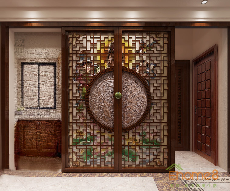 37㎡小戶型中式風(fēng)格入戶裝修效果圖11