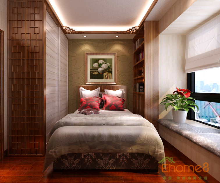 37㎡小戶型中式風(fēng)格臥室裝修效果圖1122
