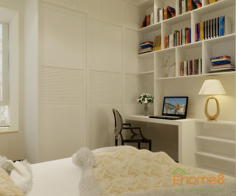 77㎡兩房一廳歐式風(fēng)格臥室裝修效果圖3