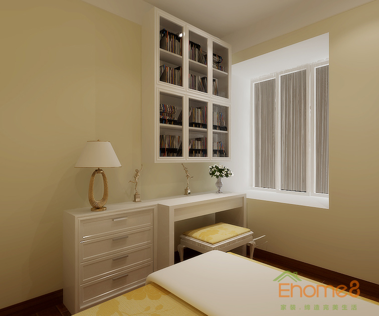 77㎡兩房一廳歐式風(fēng)格臥室裝修效果圖324