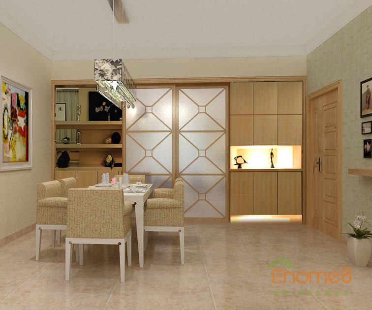 87㎡三房一廳現(xiàn)代簡約風(fēng)格餐廳裝修效果圖12