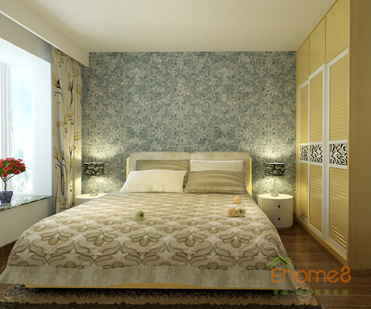 87㎡三房一廳現(xiàn)代簡約風(fēng)格臥室裝修效果圖1