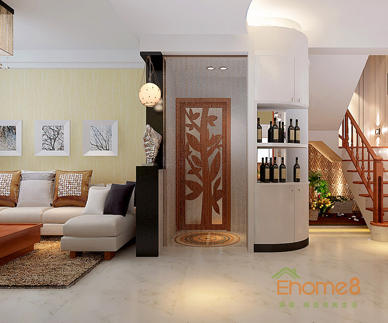 128㎡躍層美式風(fēng)格入戶(hù)裝修效果圖