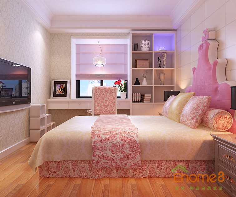 108㎡三房一廳法式風(fēng)格女兒房裝修效果圖632