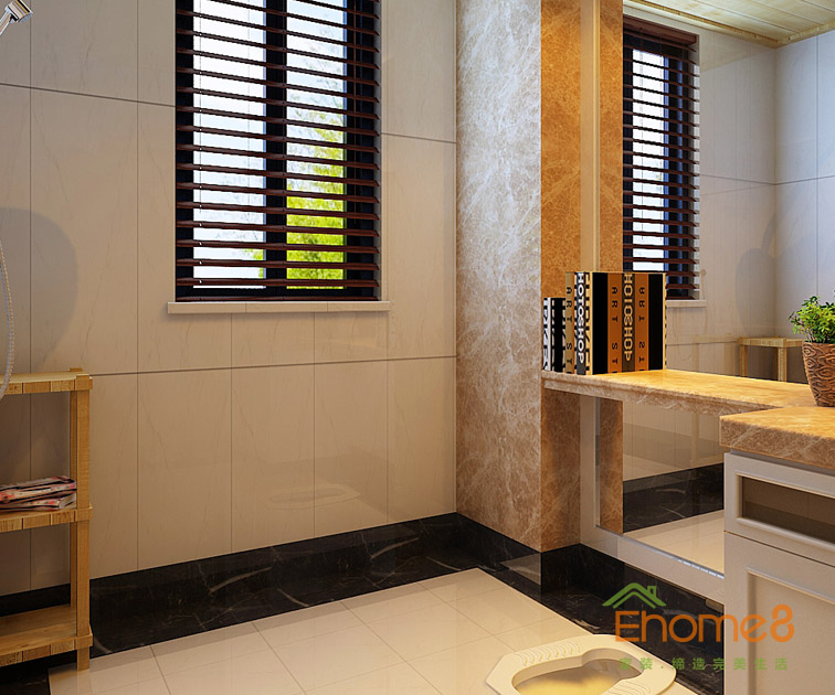 108㎡三房一廳法式風(fēng)格衛(wèi)生間裝修效果圖