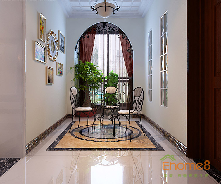 108㎡三房一廳法式風(fēng)格休閑處裝修效果圖