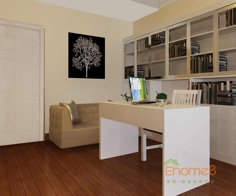 72㎡兩房一廳現(xiàn)代風(fēng)格書房裝修效果圖6196
