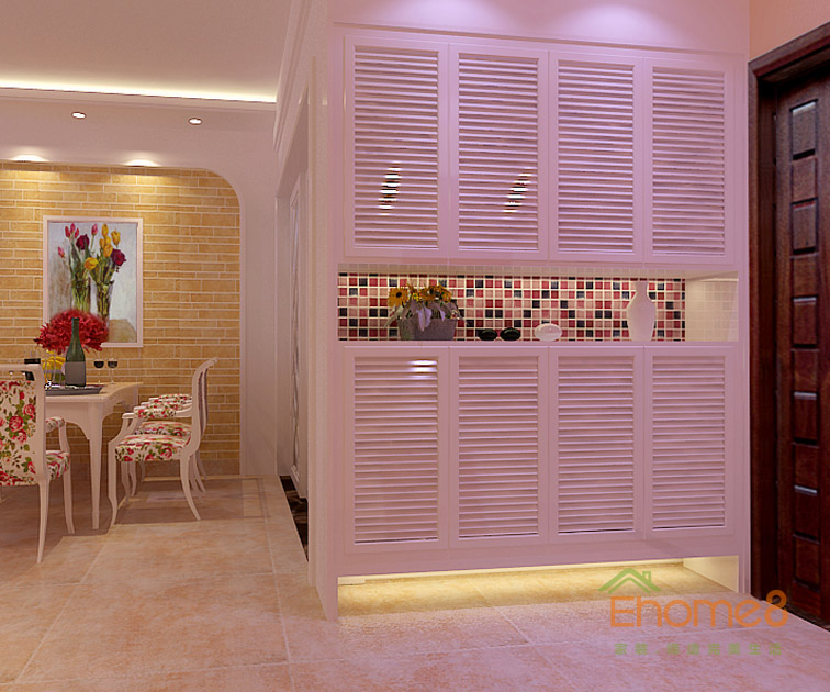 72㎡兩房一廳田園風(fēng)格入戶玄關(guān)裝修效果圖44