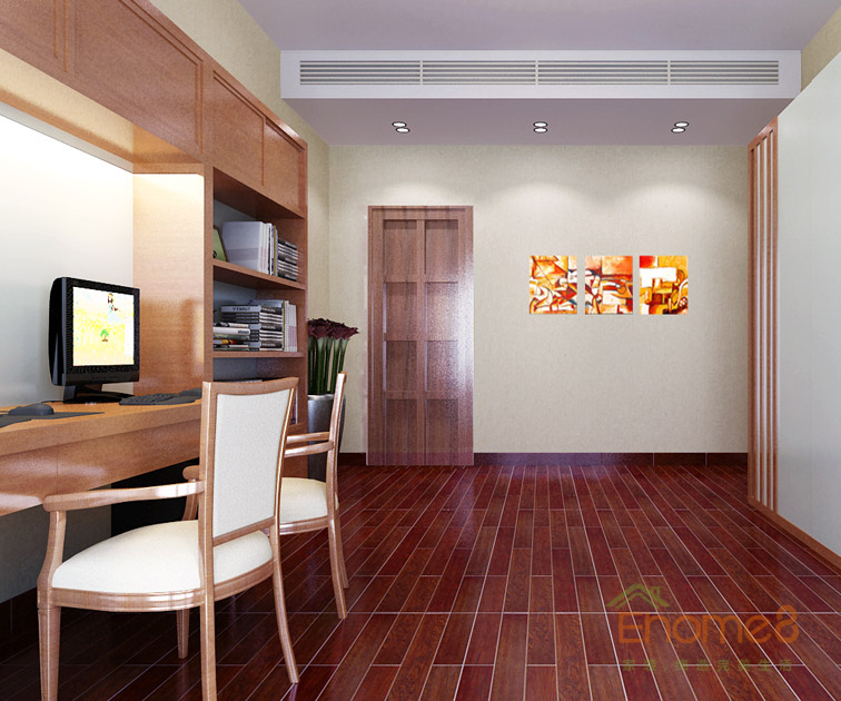 119㎡三房一廳中式風格書房裝修效果圖46