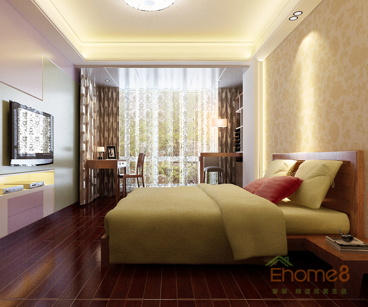 119㎡三房一廳中式風格臥室裝修效果圖