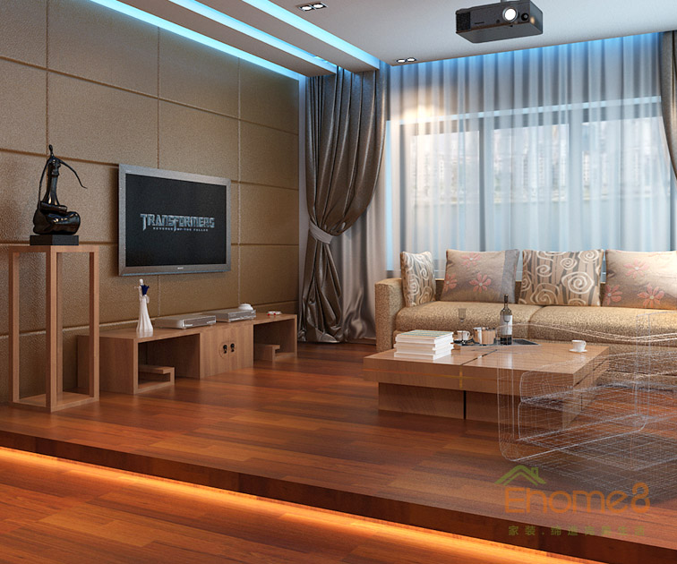 179㎡復(fù)式中式簡(jiǎn)約風(fēng)格影音室裝修效果圖6412