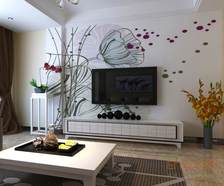 139㎡復(fù)式中式簡約風(fēng)格客廳電視墻裝修效果圖
