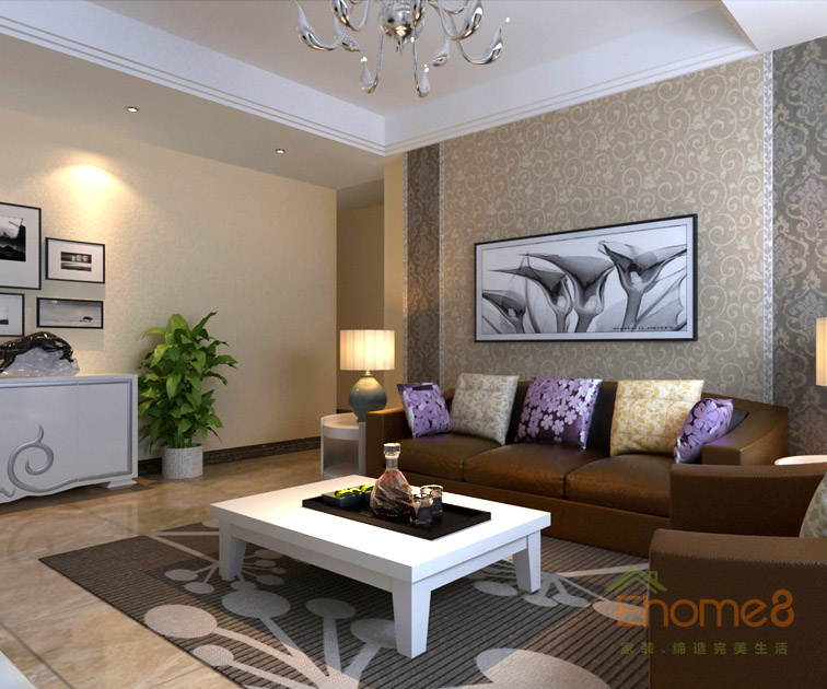 139㎡復(fù)式中式簡約風(fēng)格客廳沙發(fā)背景墻裝修效果圖