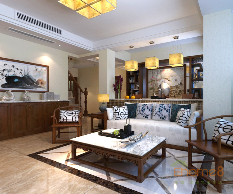 139㎡復(fù)式中式簡約風(fēng)格客廳沙發(fā)裝修效果圖652