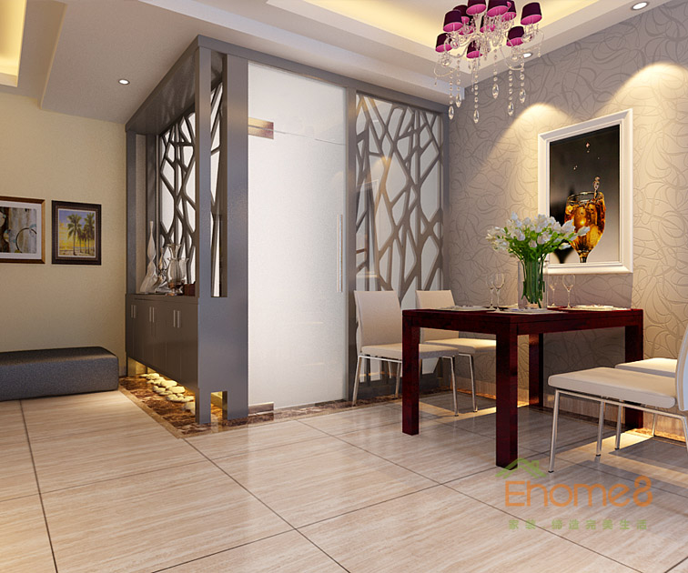 76㎡兩房一廳美式風(fēng)格餐廳裝修效果圖