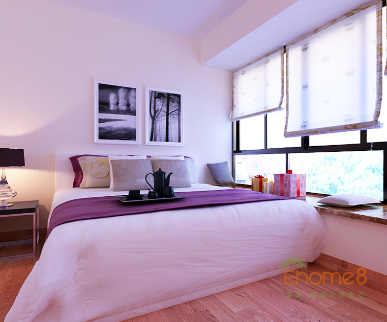 76㎡兩房一廳美式風(fēng)格主人房裝修效果圖