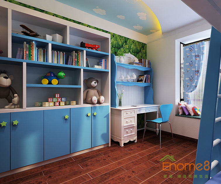168㎡躍層地中海原木風(fēng)格男孩房裝修效果圖7411.jpg