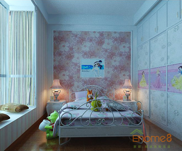 82㎡兩房一廳歐式風(fēng)格小孩房裝修效果圖