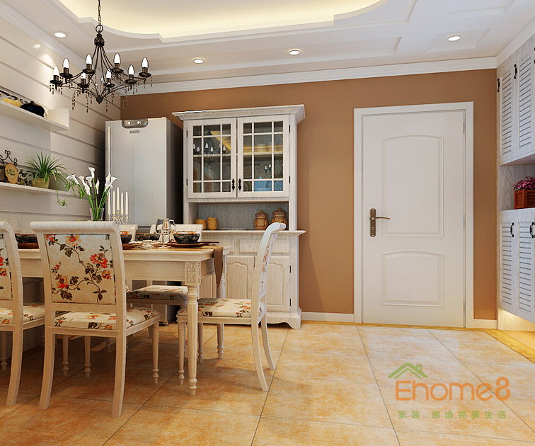 111㎡三房一廳美式風(fēng)格餐廳裝修效果圖965