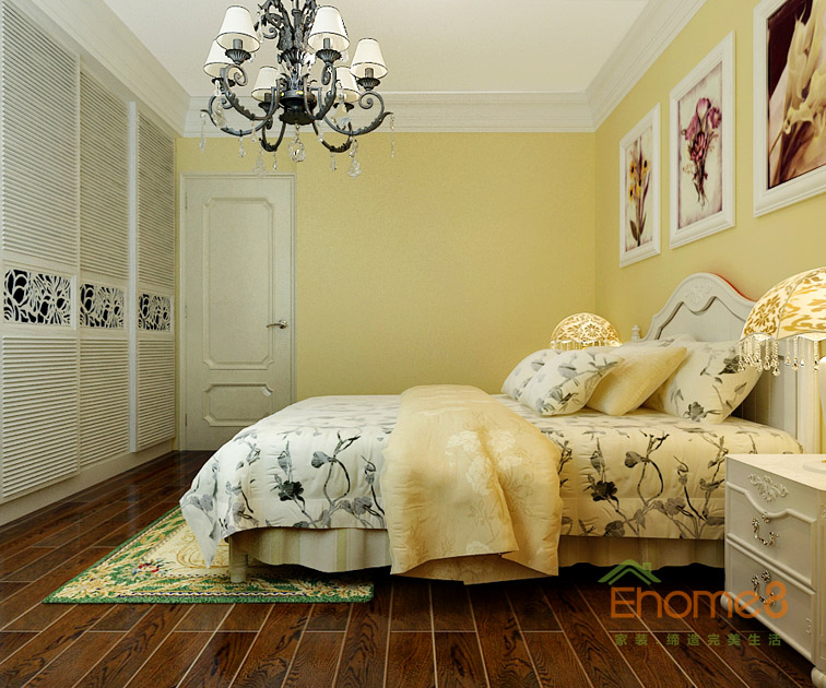 111㎡三房一廳美式風(fēng)格主人房裝修效果圖